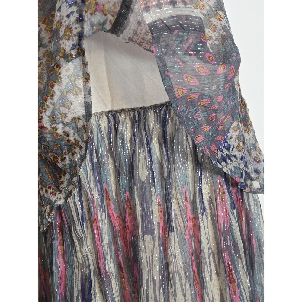 Anthropologie Josie Tiered Maxi Dress Sz 6 Meadow Rue Gypsy Boho Flowy Sparkle - Picture 5 of 14